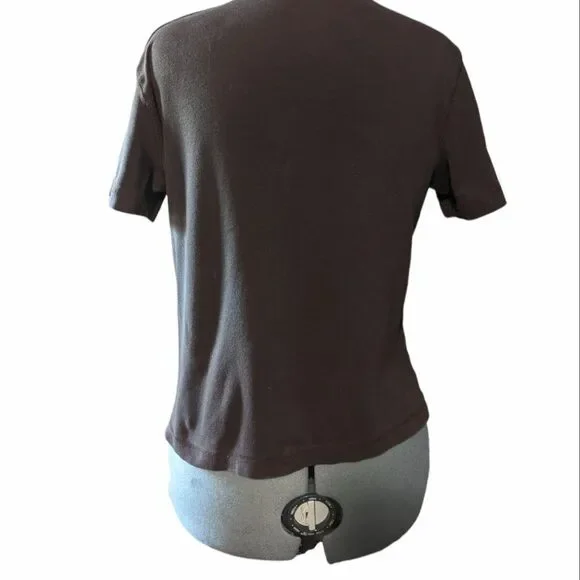 Liz Claiborne Pink & Brown V-Neck Pima Cotton T-shirt Set, Large - Picture 9 of 12